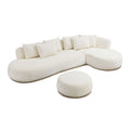 134.63'' Oversized L-Shape Sectional Sofa with Ottoman  Couch with Facing Chaise Right  Beige Sofa with Deep Seat for Living Room