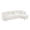 Luxury Modern Style Living Room Upholstery Curved Sofa with Chaise 2-Piece Set, Right Hand Facing Sectional,  Boucle Couch, White (Same Sku:W876S00086)