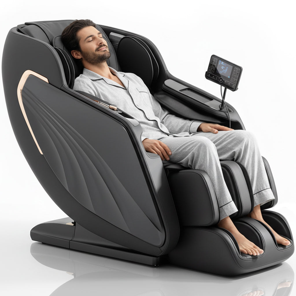Full Body Massage Chair Zero Gravity Foot Rollers Back Heating LCD Touch Screen SL Track