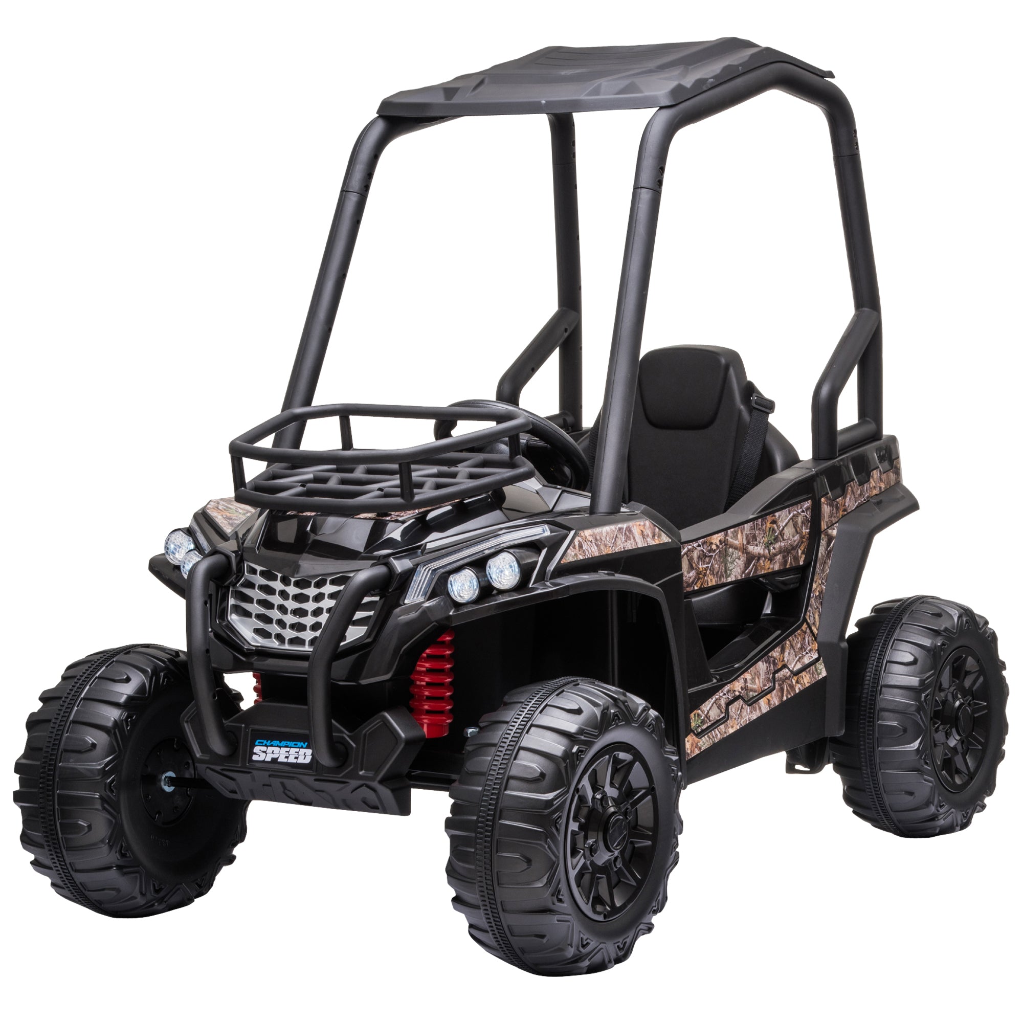 Aosom 12V Kids UTV, Battery Powered Electric Ride on Car with Music, Lights, MP3/USB, Suspension System & Remote Control, Toy Vehicle for Boys and Girls, Camo