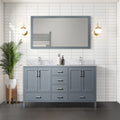 Dark Grey Double Bath Vanity 72 in. W x 22 in. D, with Carrara Marble Top
