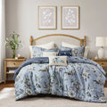 7PCS Cal King Vintage Floral Comforter Set