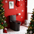1.1/1.60 GPF Dual-Flush One Piece Toilet, Water-Saving Elongated Comfort Height Floor Mounted, Soft Closing Seat, 1000 Gram Map Flushing Score Toilet, Matte Black 24T02-MB