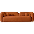New Design Donna Japandi Style Boucle Sofa with High-Density Foam in Brown and Burnt Orange 93' 3 Seater Sofa
