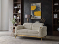 Zoe Modern style Loveseat made with wood and Gold accents in Cream  same as B009P303217 (CA Warehouse inventory)