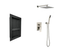 Shower System with Shower Head, Hand Shower, Hose, Valve Trim, Lever Handles and Niche